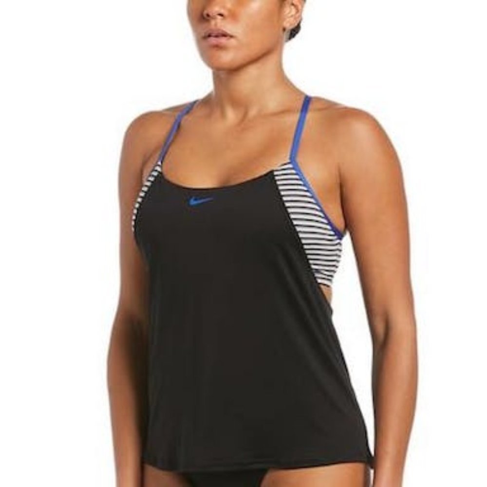 Nike Micro-Stripe Layered Tankini Top, Choose Sz/Color - Picture 1 of 4